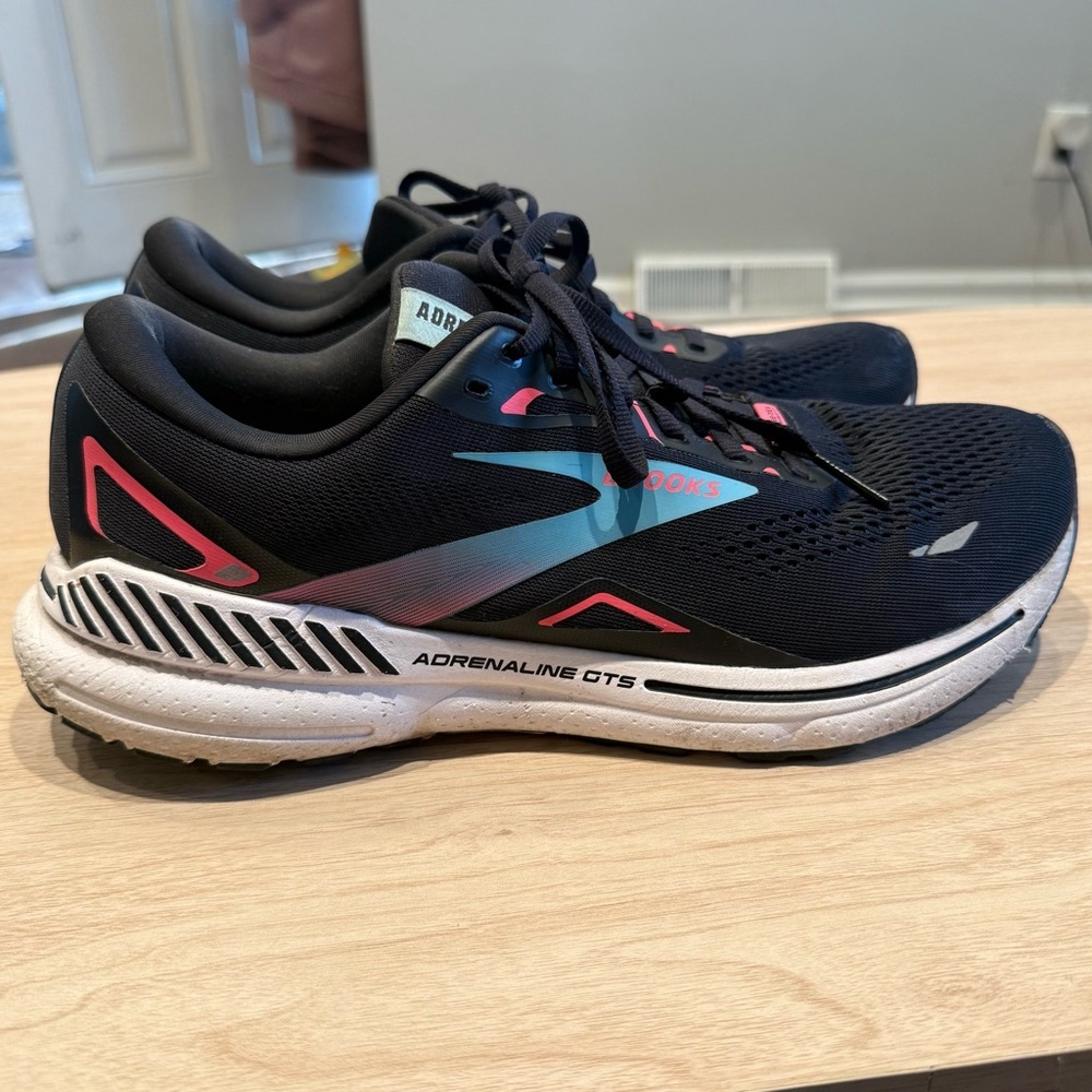 Brooks Shoes Womens 12 Black Pink Teal Adrenaline GTS 23  Running 1204131B082
